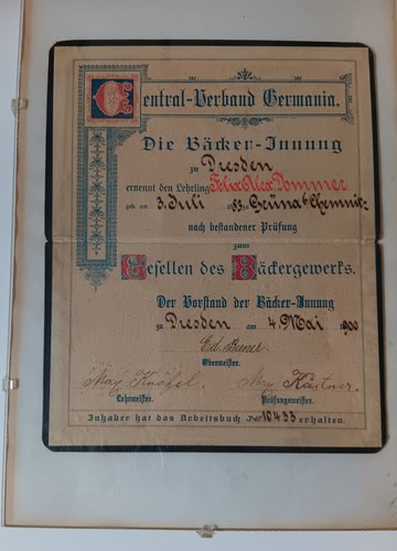 Gesellebrief der bäcker - gesellebrief,