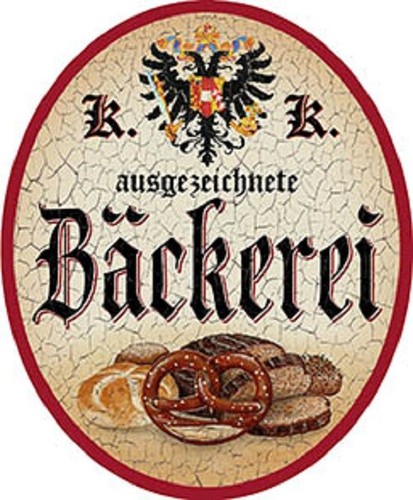Bäckerei nostalgieschild - bäckerei,